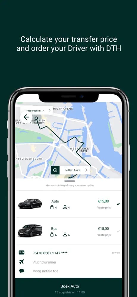 Schermafbeelding van de app: ritgegevens